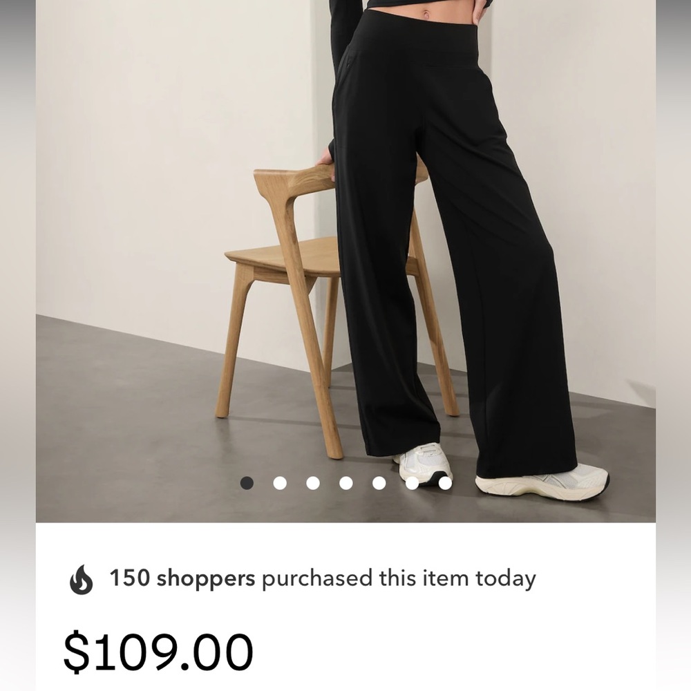 Athleta Venice High Rise Black Wide-Leg Pants